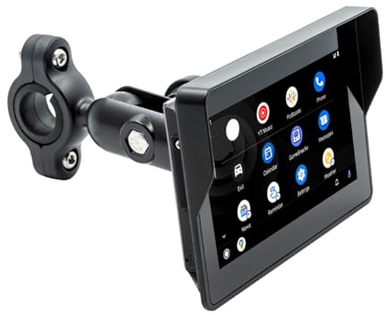 BOFRHME Reproductor MP5 Portátil Inalámbrico para Motocicleta con Pantalla Táctil de 5 Pulgadas y de Navegación para Android Auto.