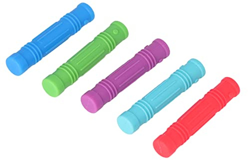 Asixxsix Juego de Mordedor de Silicona Seguro para bebé, Palo de Dentición de Entrenamiento de Fuerza para Recién Nacido, 5 uds.