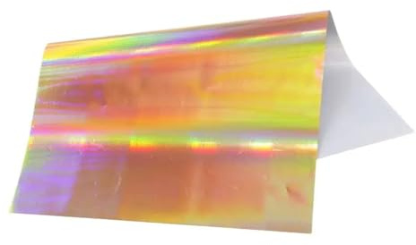 Stämplat papper Varmstämpelfolie Flerfärgat holografiskt överföringspapper for julpyssel(Laser Gold 50pcs)