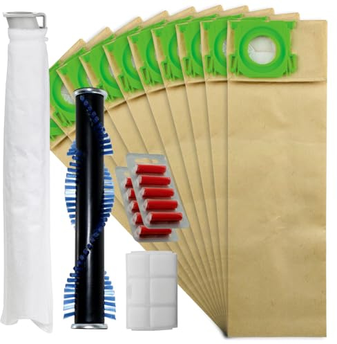 SPARES2GO Complete Service Kit, Brushroll Bar, Filters + 10 Bags for Sebo X1 X1.1 X4 X5 Extra Vacuum Cleaners (with 10 Air Fresheners)