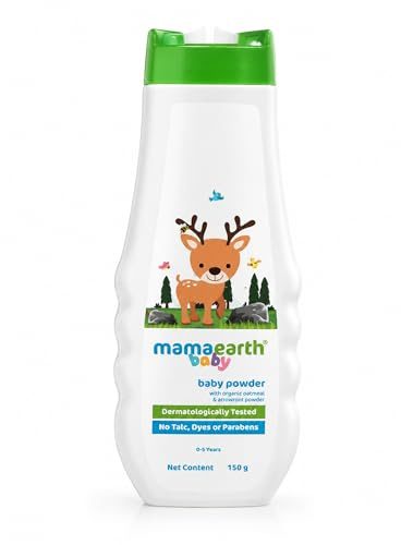Mamaearth dusting Powder with Organic Oatmeal & Arrowroot Powder White 150g