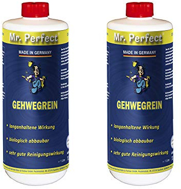 Mr. Perfect® Gehwegrein, 2 x 1 Liter - Grünbelagsentferner für Gehwege und Terrassenplatten