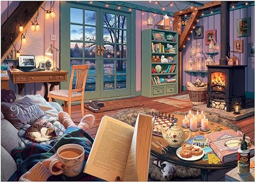 Ravensburger Puzzle 14967 - Gemütliche Leseecke - 500 Teile Large Pieces, Puzzlespaß mit größeren Puzzleteilen für die ganze Familie