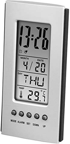 Hama | LCD Thermometer for Desks | Clock and Alarm functions | Silver