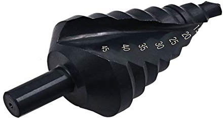 BOZONLI 10-45mm HSS Spiralrillen-Stufenbohre - Nitrierbehandlung, Exact Pagoda Konusbohrer Kegelbohrer Loch Dreieck Shank Tool