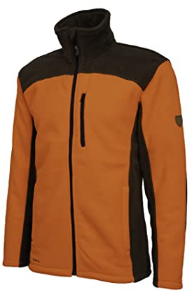 HUBERTUS Herren Jagd Fleecejacke 2-Farbig Oliv Signalorange (L)