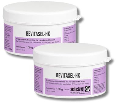 Selectavet Bevitasel HK | Doppelpack | 2 x 100 g | Ergänzungsfuttermittel für Hunde & Katzen | Mit B-Vitaminen & Eisen