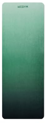 WeGym Yoga Mat, 4mm Cushioned Exercise Mat for Yoga, Pilates, Home Workouts - Anti Slip Polyester Suede Yoga Mat with Carrying Strap, Jade Ombre