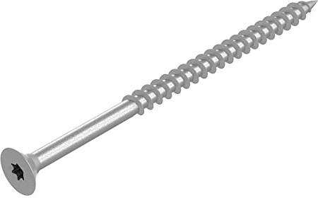 SECCARO Vis pour panneaux de particules 6 x 100 mm, en acier inoxydable V2A VA A2, vis pour bois avec filetage partiel, TX/six pans creux, lot de 75 pièces