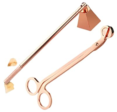 HUFFA Kerzenlöscher Dochtschneider Edelstahl Kerzenzubehör Wohnkultur (Color : Rose Gold)