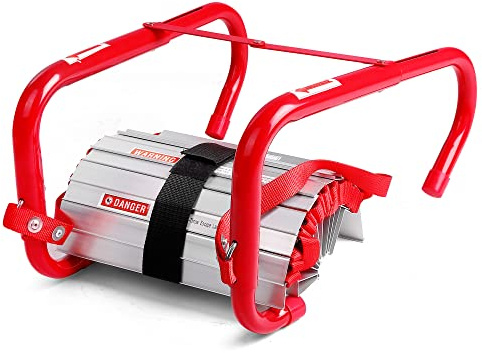 Adveporme 2 Story Fire Escape Ladder, Safety Ladder with Anti-Slip Rungs, Portable Emergency Escape Ladder (15 Feet)