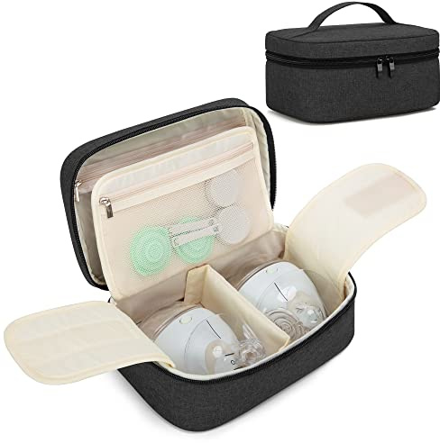 BAFASO Milchpumpe Tasche, Milchpumpentasche Groß für Milchpumpe Zubehör | Aufbewahrungstasche für Milchpumpe, Transporttasche für Milchpumpe, Reiseasche für Brustpumpen und Stillpumpe Set, Schwarz
