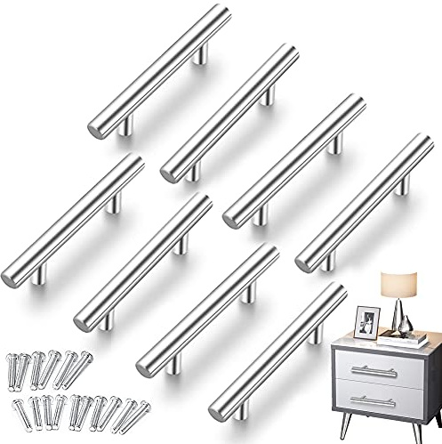 Dream HorseX 8 Stück Möbelgriffe Edelstahl Türgriffe Küche-Edelstahl Bohrlochabstand 96mm Schrank Schublade Stangengriff Küchenschrank Kleiderschrank Zieht Griffe Möbelgriff