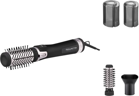 Rowenta Brush Activ' Dry & Style, Spazzola Rotante ad Aria Calda, 2 Spazzole per Tutti i Tipi di Capelli, Bidirezionale, 1000 W, Generatore di Ioni, CF9550