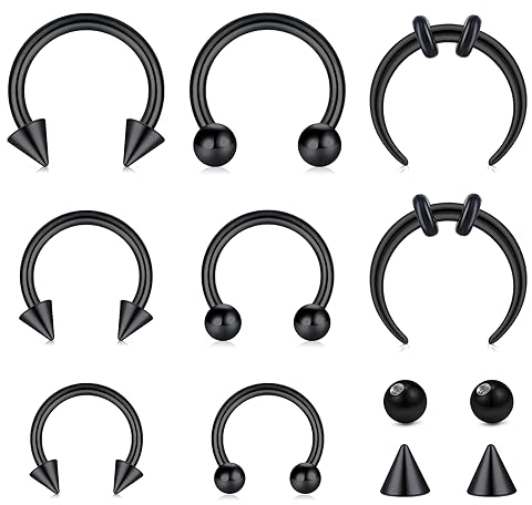 VF VFUN 16G Acier Chirurgical Piercing Nez Septum Piercing Bijoux Fer à Cheval Piercing Lèvre Fer à Cheval Pour Les Femmes Men
