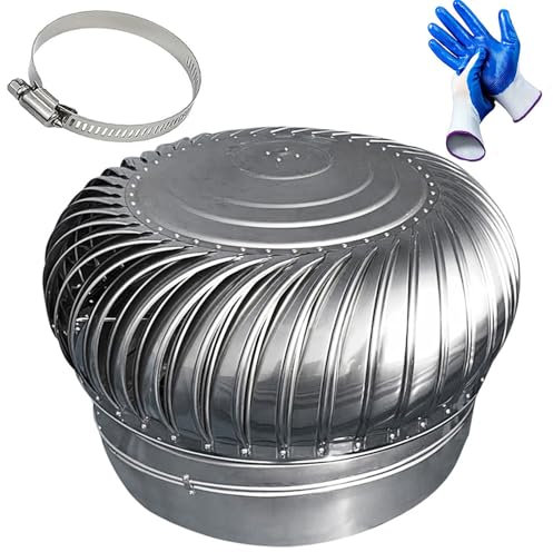 Lüftung Aussenhaube, Regenhut Dachhaube, Drehbar Edelstahl Kaminhaube, Strom Nicht Erforderlich, Edelstahl Wetterschutzgitt, Universal Reduzierstück Lüftungssystem, Für Ablufthaube/Belüftungen ( Color