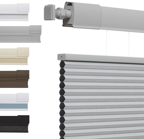 Tonature No Tools No Drill Top Down Bottom Up Cellular Shades for Windows, 1 Blackout Fabric, Cordless Honeycomb Blinds for Indoor Window, Thermal Insulated Noise Reduction, 18 W x 36 H, Grey