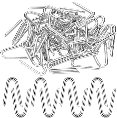 100 Pcs U Shaped Nails, Fencing U Staples, Galvanised Netting Staple Heavy Duty, Fence Chicken Wire Staples, for Garden Fencing Wire Mesh Cable Masonry Indoor Outdoor U Nails