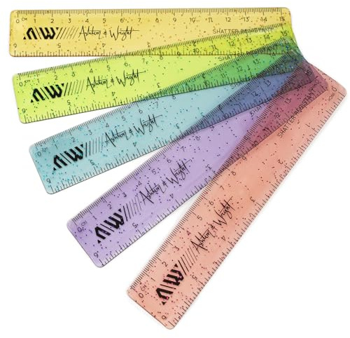 Ashton and Wright - 6 Zoll/15 cm lange Lineale - Bruchsicher - 10er-Pack Glitzer