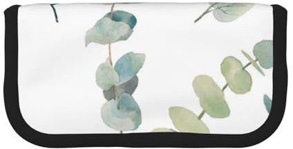 YUNWEIKEJI Eukalyptus, Federmäppchen, Federmäppchen aus Segeltuch, großes Fassungsvermögen, Federmäppchen, Kosmetiktasche