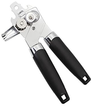 Apriscatole, nero ergonomico for gadget manuale in stagno inossidabile, impugnature apriscatole Homeblack, bottiglia da picnic professionale liscia, campeggio portatile con casa