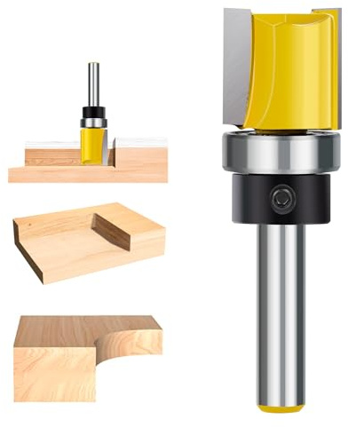 Kopierfräser Bündigfräser 8mm Schaft Kugellager Nutenfräser Oberfräse Schaftfräser Holzfräser Nutfräsen Fräser-Bits für Holzbearbeitung 19,05mm (3/4 Zoll) X 20mm