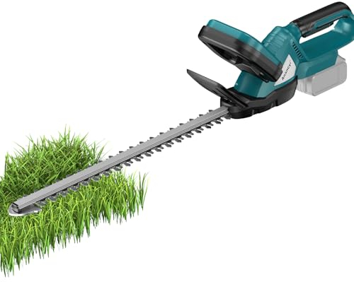 Akku-Heckenschere kompatibel mit Makita 18V Akku,Ergonomischer Griff mit Sicherheitsleitblechen, Zahnabstand 20mm,1350RPM,Schnittlänge 51cm,Elektrisch Heckenschneider für Zaun,Gartenarbeit（Ohne Ak-ku）