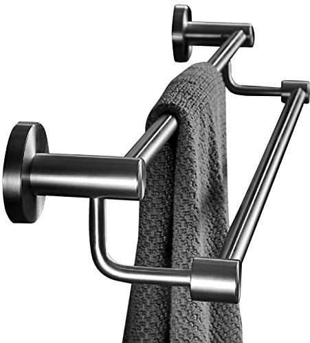 Generisch handtuchständer Doppelte Handtuchstange aus Edelstahl zur Aufbewahrung in Bad und Küche. Wandmontierter Handtuchhalter mit gebürstetem Silber-Finish (90 cm)