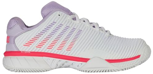 K-Swiss Damen Hypercourt Express 2 Tennis Shoe, WHT/ORCHDPTL/NBLZ, 41 EU