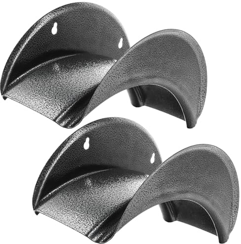 SHUESS 2er Schlauchhalter Wand aus Hartstahl 29x12,2x12,8 cm, wetterfeste Schlauchhalterung für Gartenschläuche, robuste Gartenschlauch Halterung schwarz, Schlauchhalterung Wand für Garten & Terrasse