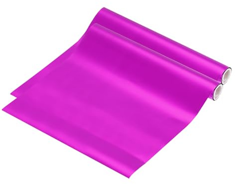 QUARKZMAN 2 Pcs Toner Reactive Foil, Rollo de Papel de Transferencia de Lámina Metálica de 15cm x 300cm para Pluma de Lámina Caliente Scrapbooking Transferencia de Calor, Morado Rosa