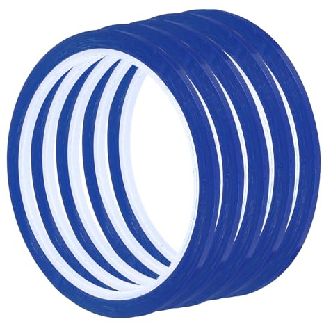 QUARKZMAN 5pcs 3mm x 33 Mètres Ruban Graphique Tableau Blanc Bleu | Ruban Marquage Grille Pinstripe Ligne Graphique
