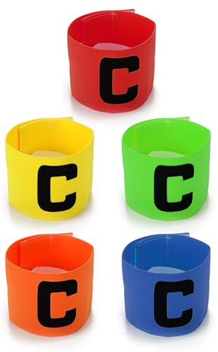 FDCGAS 5 pcs Kapitänsbinde armbinde Fußball Armbinde Erwachsene Verstellbare Captain Armband Multicolor Elastic Kapitäns Armbinden Fußball Armband Spielführerbinde für Herren Mädchen Viele