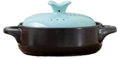 CVNIMV Cazuela de Barro para el hogar, Olla para estofado, Olla para Sopa, Olla de Gas Resistente a Altas temperaturas, cerámica, Azul, 1810 ml