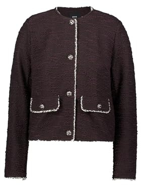 zero Damen Blazer Bouclè mit Knöpfen 42, Patch BrownBlack