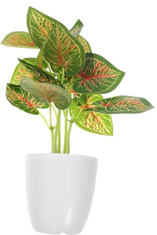 TOYZFRIENDY Artificial Bonsai Plastic Potted Plant Decor for Window Display | Retro Pastoral Style, Green Plastic Finish, Realistic Appearance, Small Coffee Table Accent, Long-term Use