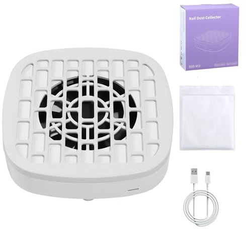 Colector de polvo para uñas, máquina de ventilador de vacío silenciosa | removedor de polvo de pulido acrílico, potente limpiador de succión, kit de herramientas de manicura, accesorio para