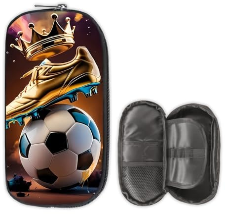 Glamifyr Federtasche Jungen Fussball,Federmäppchen Jungen,Federmappe Junge Fußball,Federmäppchen Fussball,Schulmäppchen,für Kinder,Große Kapazität,Stifthalter,Stiftetasche,Schreibwarentasche