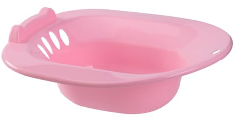 WEKADRIN Pink Plastic Sitz Bath Toilet Basin with Smooth Surface and Easy to Clean Design for Postoperative Care and Treatment, for Pregnant Women and Elderly Users