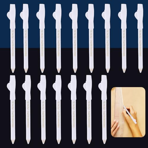 Cokoozoo 16 Pcs Tailors Chalk Set – Water Soluble Fabric Marking Pencils with Tip Caps for Sewing, Quilting, Embroidery, Dressmaking – Easy Tracing, Washable & Precise Tailor Tools