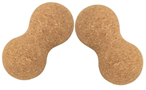 WEKADRIN 2 pezzi Pallina Arachide in Sughero Doppia per Rilascio Muscolare Profondo Roller Manuale Portatile per Fascia Yoga e Recupero Muscolare