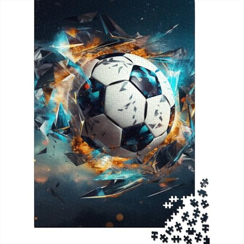500-teiliges Puzzle für Erwachsene, 3D-Fußball-Puzzle, kreatives quadratisches Holzpuzzle, Heimdekorationspuzzle, 500 Teile (52 x 38 cm)
