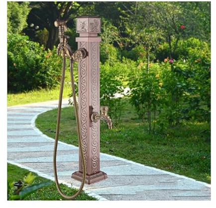 Colonna a fontana da esterno in acciaio inox, rubinetto autoportante per una facile installazione in giardino, resistente ed elegante fontana per paesaggistica e patio