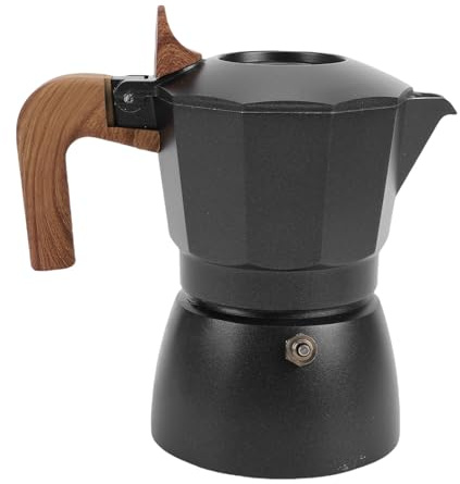 Dpofirs Caffettiera Vintage con Piano Cottura da 2 Tazze in Lega di alluminio. Elegante Caffettiera per Momenti di caffè Lenti (BLACK)