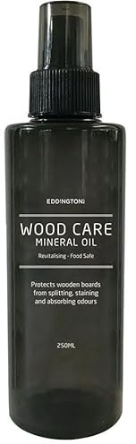 Eddingtons Wood Care Mineral Oil, Food Safe, Revitalising Treatment for Wooden Boards, 250ml