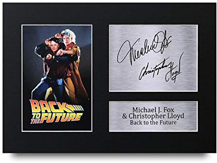 HWC Trading Back To The Future A4 Ungerahmt Signiert Gedruckt Autogramme Bild Druck-Fotoanzeige Geschenk Für Michael J Fox Christopher Lloyd Filmfans