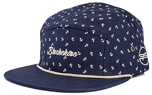 Blackskies® 5-Panel Camp Cap | Damen Herren Baseball Mütze Kappe Surfer Skater Snapback Strapback Flache Basecap Cap - Männer Frauen Unisex Streetwear Outdoor Sommer Freizeit