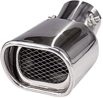 Auspuffspitzen Schalldämpfer Edelstahl Auto Auspuff Endrohr Quadrat Mund Verdickung Biegung, Einlass 63mm (2,5 ) Auslass 94mm (3,7)