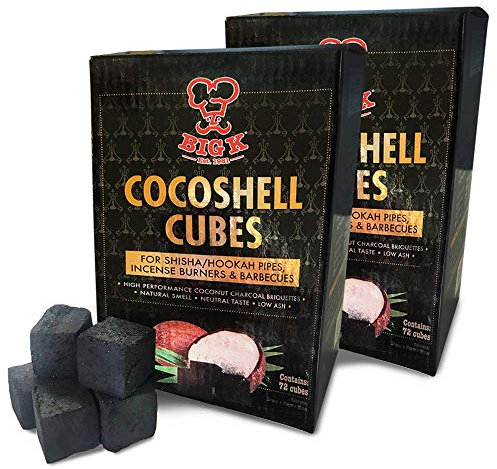 Boîte de briquettes de Charbon de Bois de cocoshell pour canalisas à narguilé, brûleurs d'encens et barbecues 1 kg Noir
