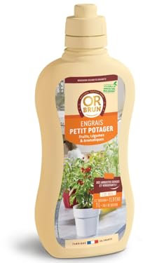 OR BRUN Engrais Petit Potager - 1L - Engrais Pour Petit Potager De Balcon - Fabriqué En France - Utilisable En Agriculture Biologique OBRECLPTITPOTAG1
